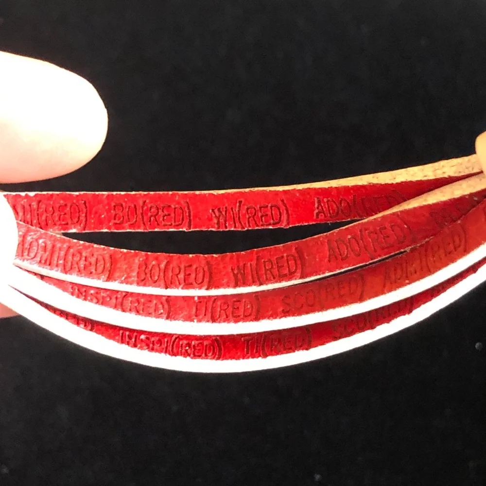 Elegant White Bracelet with Red Bead and Inspirational “Red” Quotes